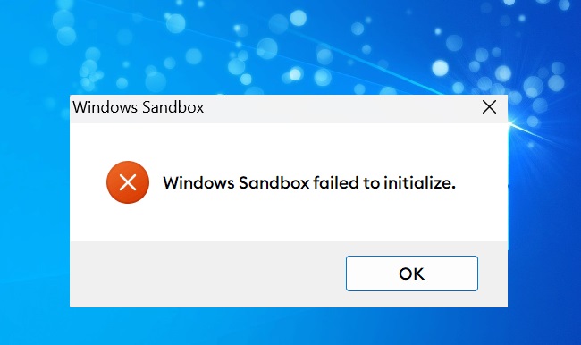 Windows Sandbox Failed To Initialize